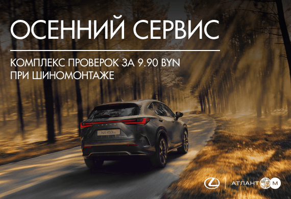 Осенний сервис за 9.90 BYN в официальном сервисе lexus