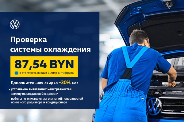 Проверка системы охлаждения за 87,54 BYN